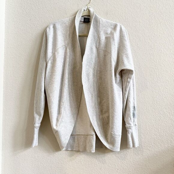 PINK Victoria's Secret Women Sweater Cardigan Open Front Oatmeal 100% Cotton XS - Picture 4 of 8